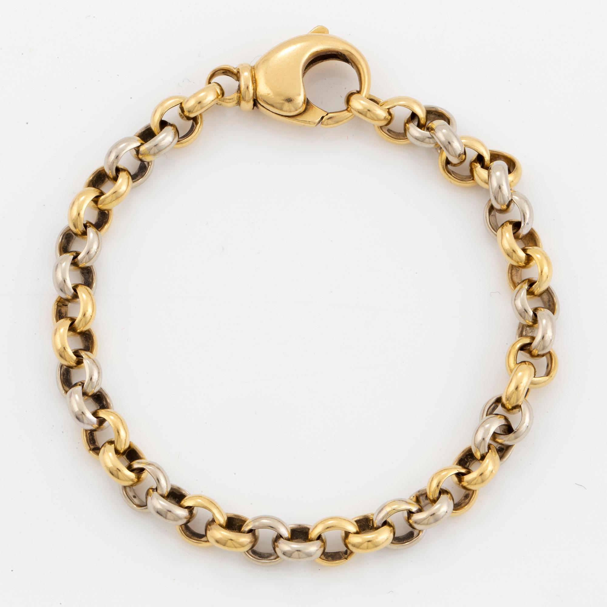 18K gold and white gold bracelet.