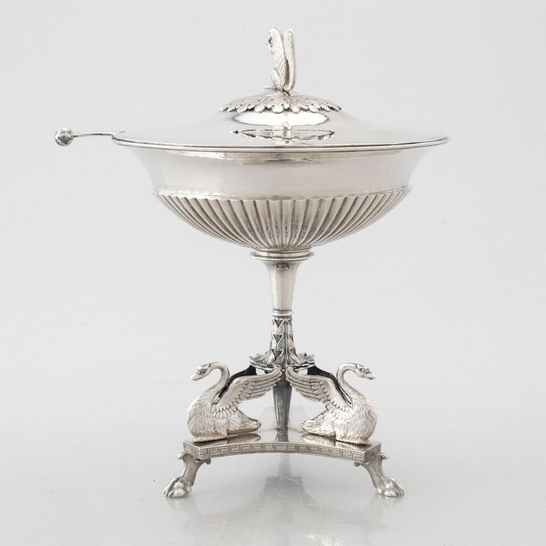 Adolf Zethelius, a silver sugar bowl, Stockholm, Sweden, 1816.