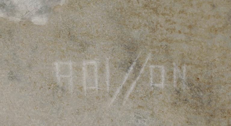 AXEL OLSON, relief, marmor, sign.