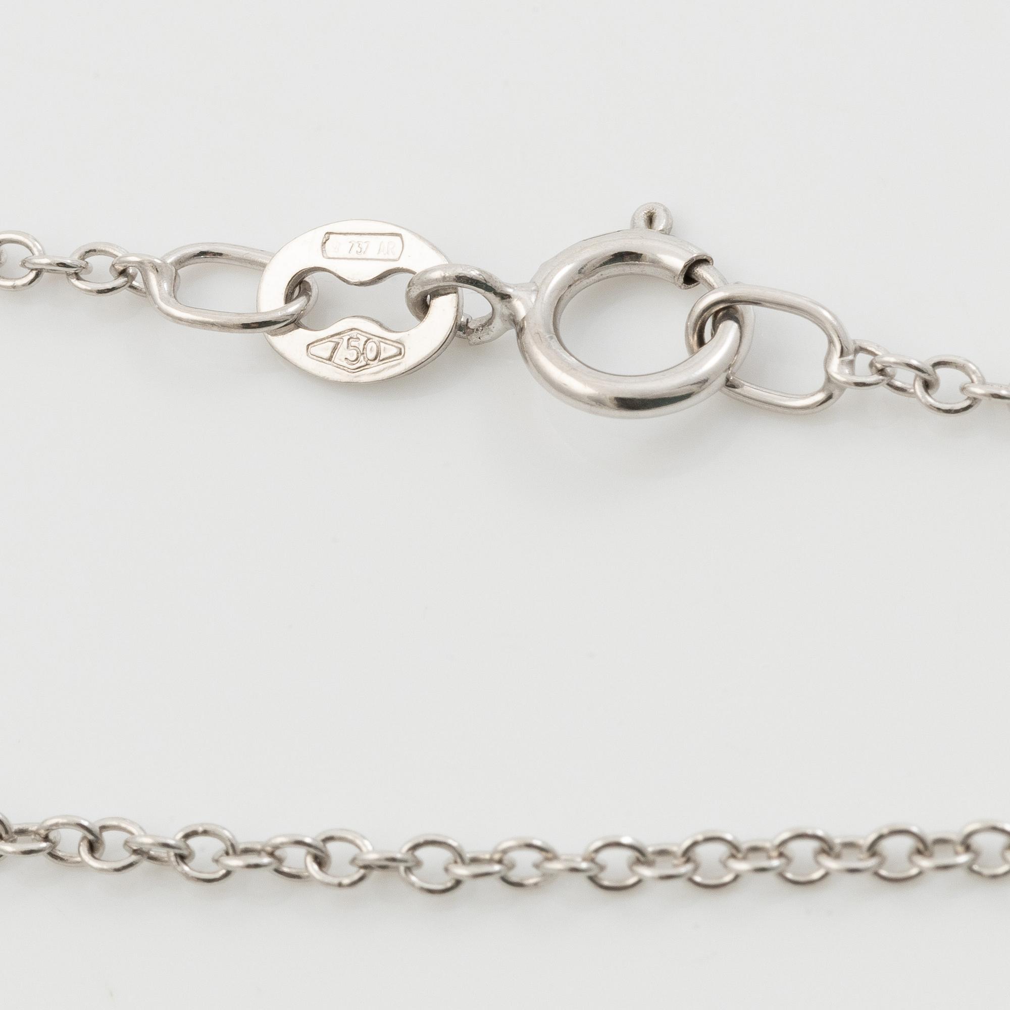Necklace 18K white gold with brilliant-cut diamonds, accompanying report IGI.