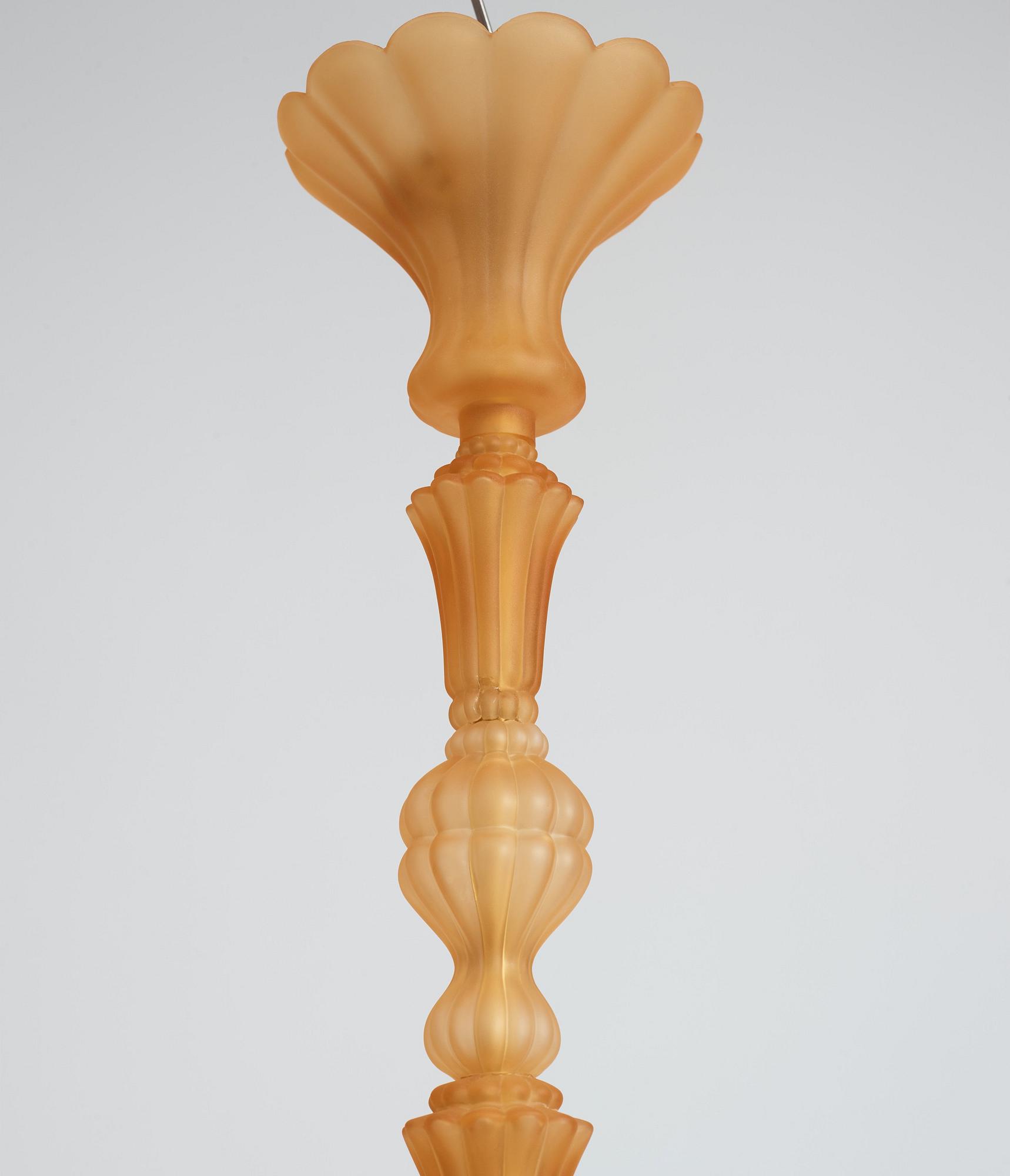 Edward Hald, & Erik Tidstrand, a ceiling lamp, Nordiska Kompaniet & Orrefors, executed ca 1926.