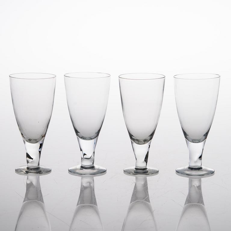 A 34-piece 'GN 46' glassware set for Nuutajärvi Notsjö, Finland. In production 1949-1969.