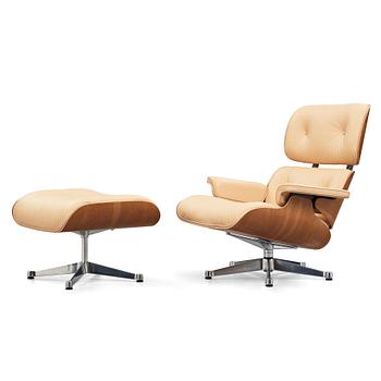 Charles & Ray Eames, "Lounge Chair with ottoman" for Vitra, 21st century.