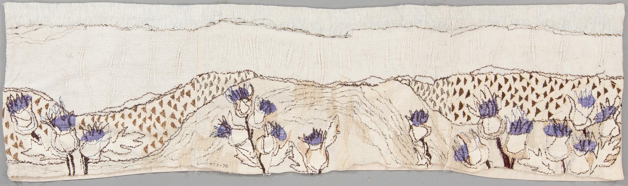 A TEXTILE, mixed techniques, ca 88 x 307,5 cm, signed R. MURIKOFF -70.