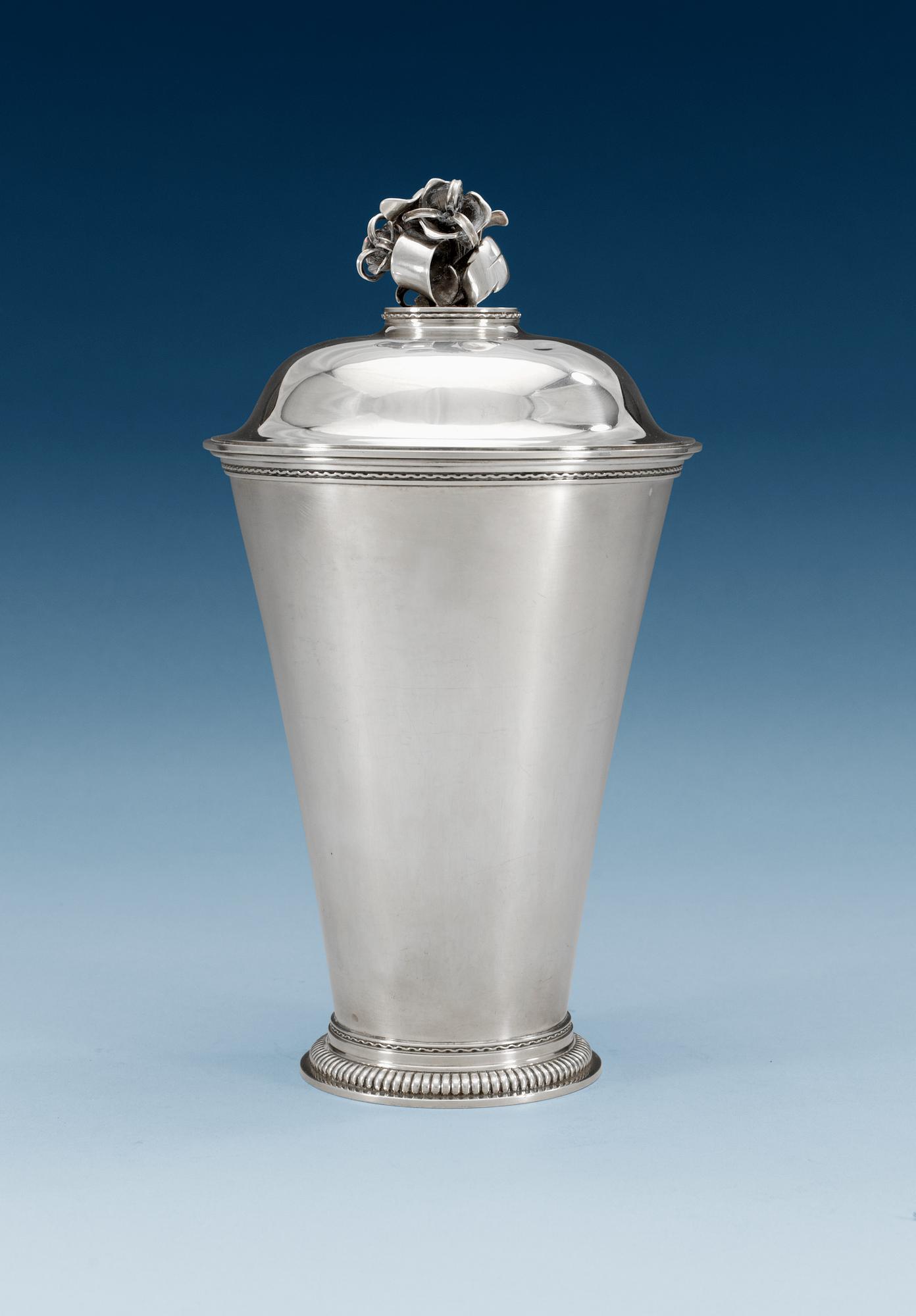 An Atelier Borgila lidded sterling goblet, Stockholm 1939.