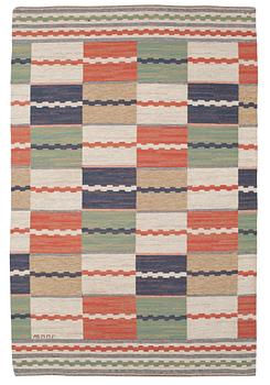 587. CARPET. "Vita Rutmattan". Flat weave. 278,5 x 186 cm. Signed AB MMF.