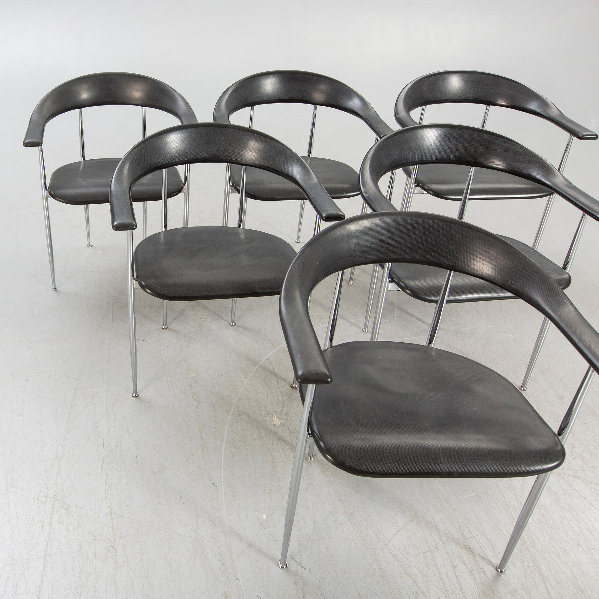 Giancarlo Vegni & Gianfranco Gualtierotti, armchairs 6 pcs for Fasem 20th century later.