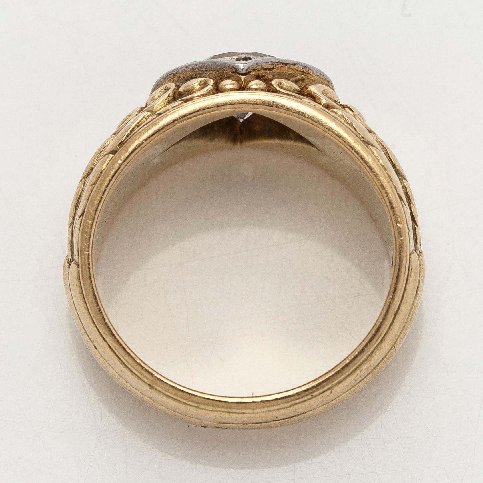 Ring, brilliant cut diamond, 14K gold.