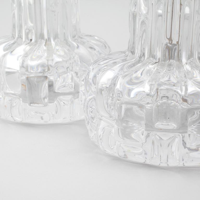 BORDSLAMPOR, 1 par, glas, Carl Fagerlund, Orrefors, 1900-talets andra hälft.