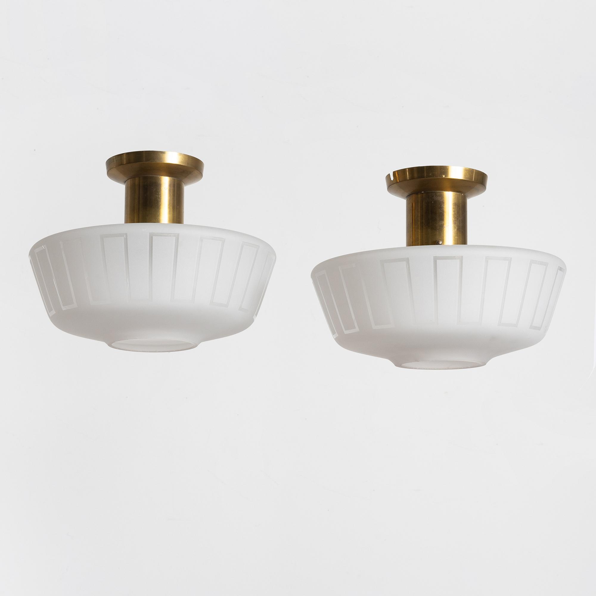 A pair of Swedish Modern ceiling lamps, 1940s/50s.
