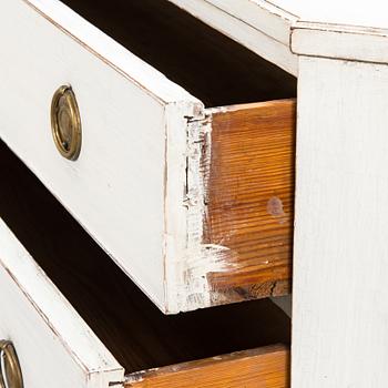 A late gustavian chest of drawers. late 18th century.