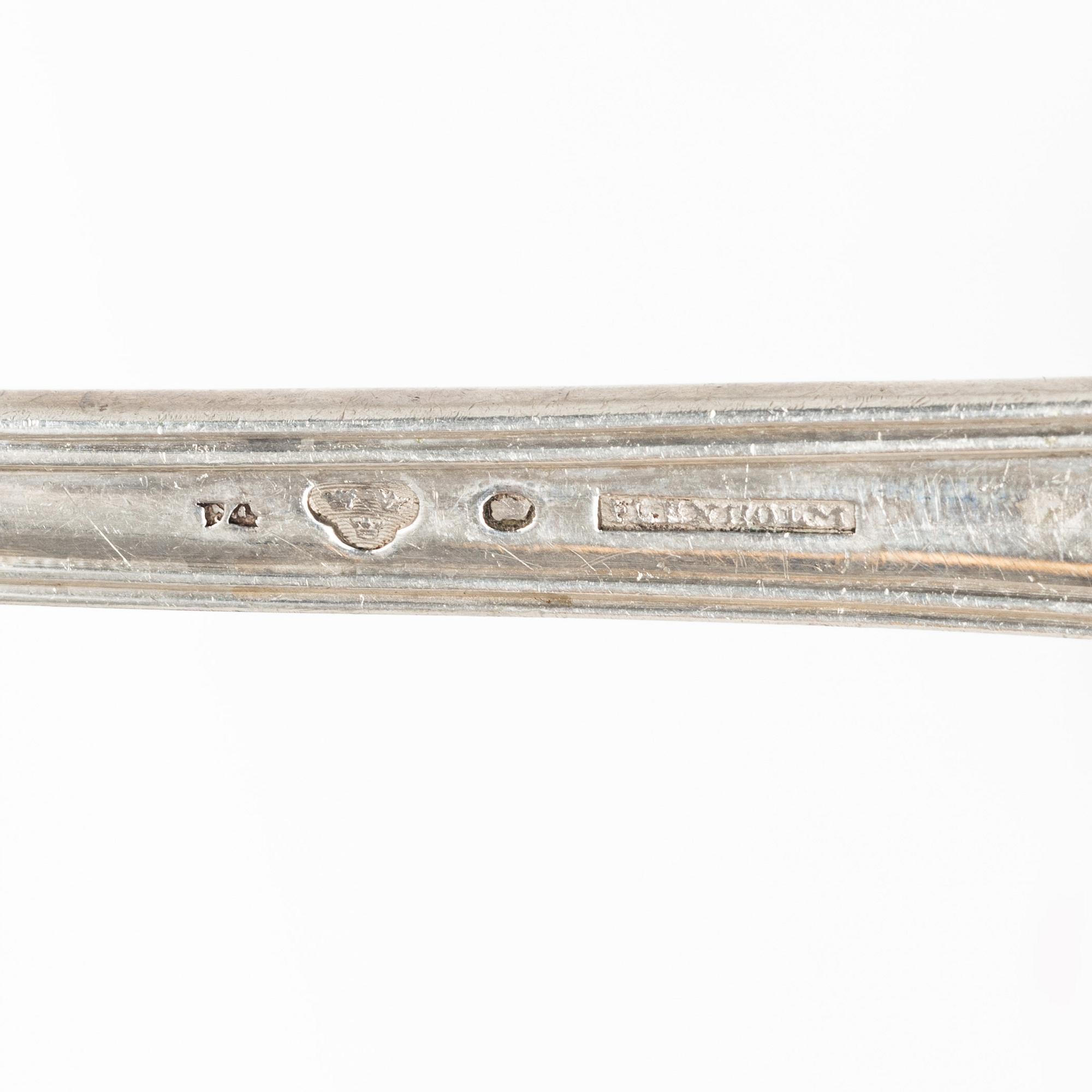 four silver serving utensils, Sweden, including Wilhelm smedberg, Karlstad, 1800.