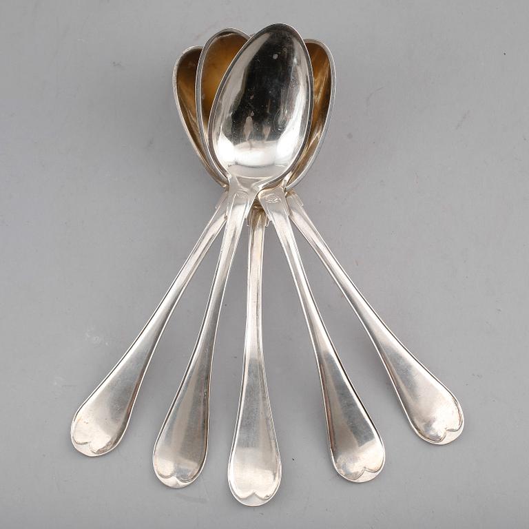 MATSKEDAR, 7 st (5+2), silver, svenska stämplar 1797 samt 1808. Vikt ca 490 g.