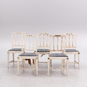 A pair of late Gustavian chairs, Stockholm, late 18th century.