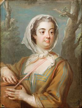 Gustaf Lundberg, "Grevinnan Christina Margareta Augusta Törnflycht" Grevinna Wrede-Sparre af Sundby (1714-1780) "En Marchand de Marmotte".