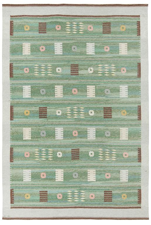 CARL DANGEL, a carpet, flat weave, signed CD, 302 x 200,5 cm, Sweden around mid 20th century.