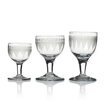 295. A set of 20 Swedish wine glasses, first half of the 20th Century.