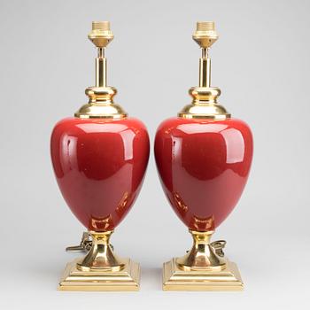 A pair of table lamps, Le Dauphin France, Late 20th century,