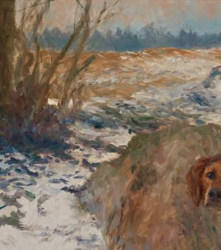 Bruno Liljefors, Beagles at the fox hunt.