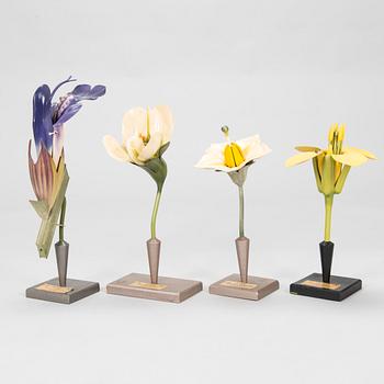 Robert Brendel & Carl Leopold Lohmeyer, A set of 4 educational materials / sculptures, "Botanic Flowers" by R. Bredel. Poland, turn of the 20th century.