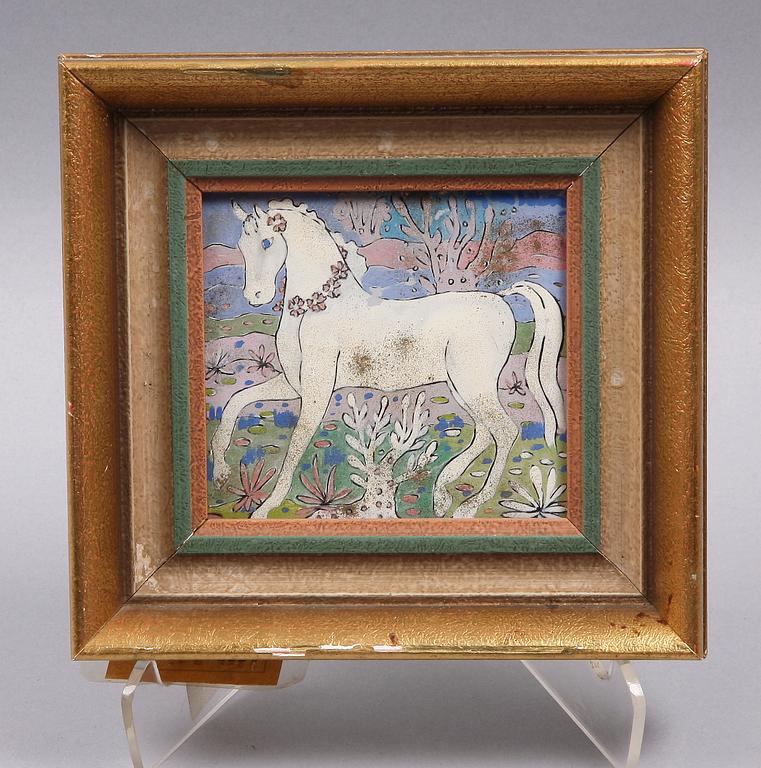 SALEM, ALY BEN. Gouache på glas.