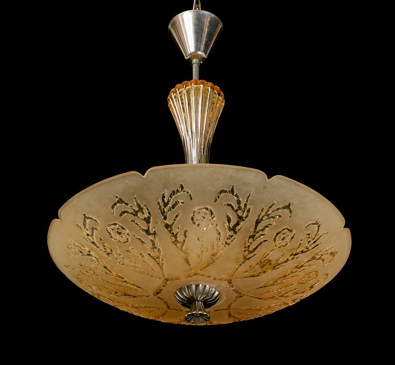 TAKPLAFOND, sannolikt Orrefors, 1940-tal. Höjd ca 65 cm.