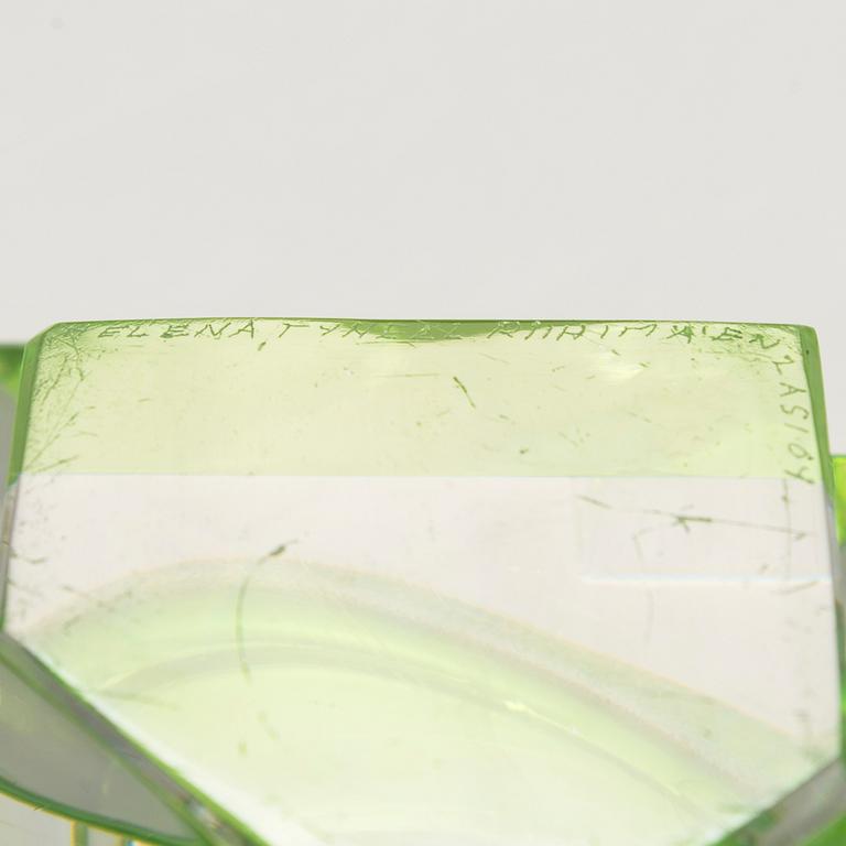 Helena Tynell, skulptur, "Castello", signerad Helena Tynell Riihimäen Lasi Oy.