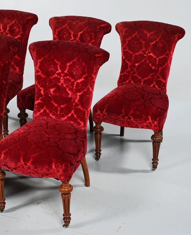 FÅTÖLJER, 5 st, s k Emmafåtöljer, 1800-talets slut.