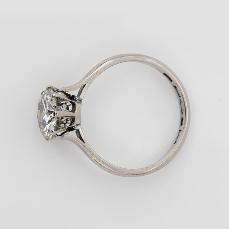 A brilliant-cut diamond, circa 2.50 cts, ring. Quality circa J-K/VS2-SI1.