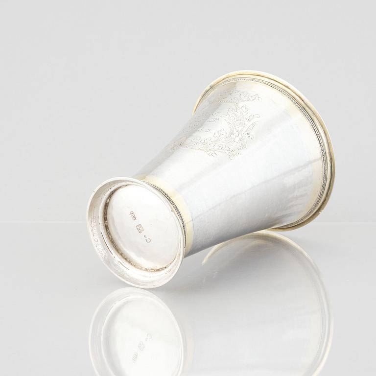 Jöns Silfverberg, bägare, silver, Ystad 1761.