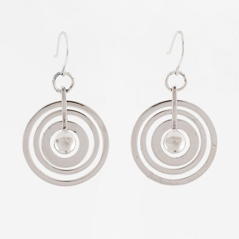 Tapio Wirkkala, a pair of earrings "Silvermoon", sterling silver, for Kultakeskus.