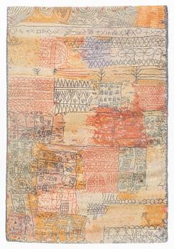 Paul Klee, rug, "Florentinisches villenviertel". Pile woven with a mechanical ground. Based on an artwork from 1926. Approx. 200 x 145 cm.