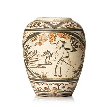993. Kruka, porslin. Tidig Mingdynasti (1368-1644).