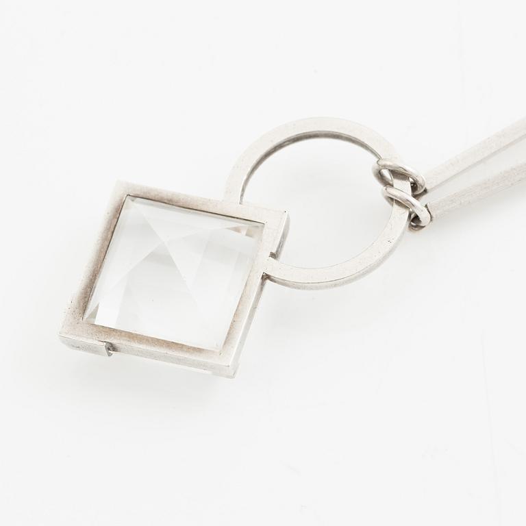 Wiwen Nilsson, a necklace, sterling silver with step-cut rock crystal, Lund 1974.