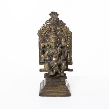An Indian bronze deity, 19th century.
