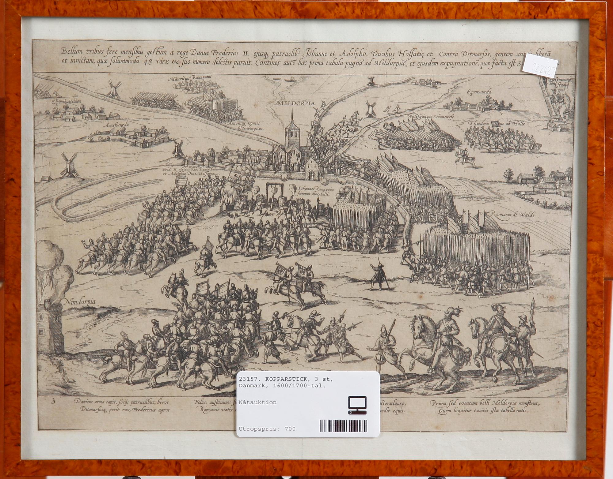 KOPPARSTICK, 3 st, Danmark, 1600/1700-tal.