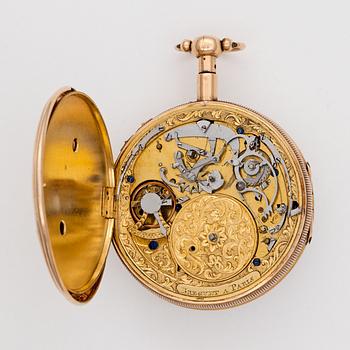 A music- and repeater pocket watch, Paris late 19th century. Breguet à Paris.