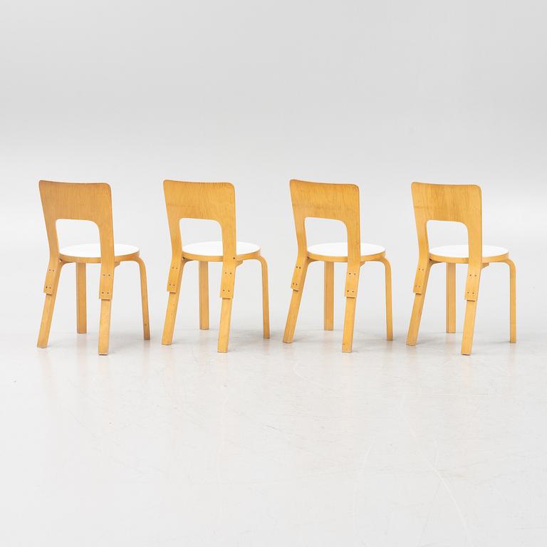 Alvar Aalto, four model 66 chairs, Artek, Finalnd.