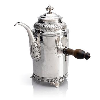 264. Olof Hellbom, kaffekanna, silver, Stockholm 1809. Empire.
