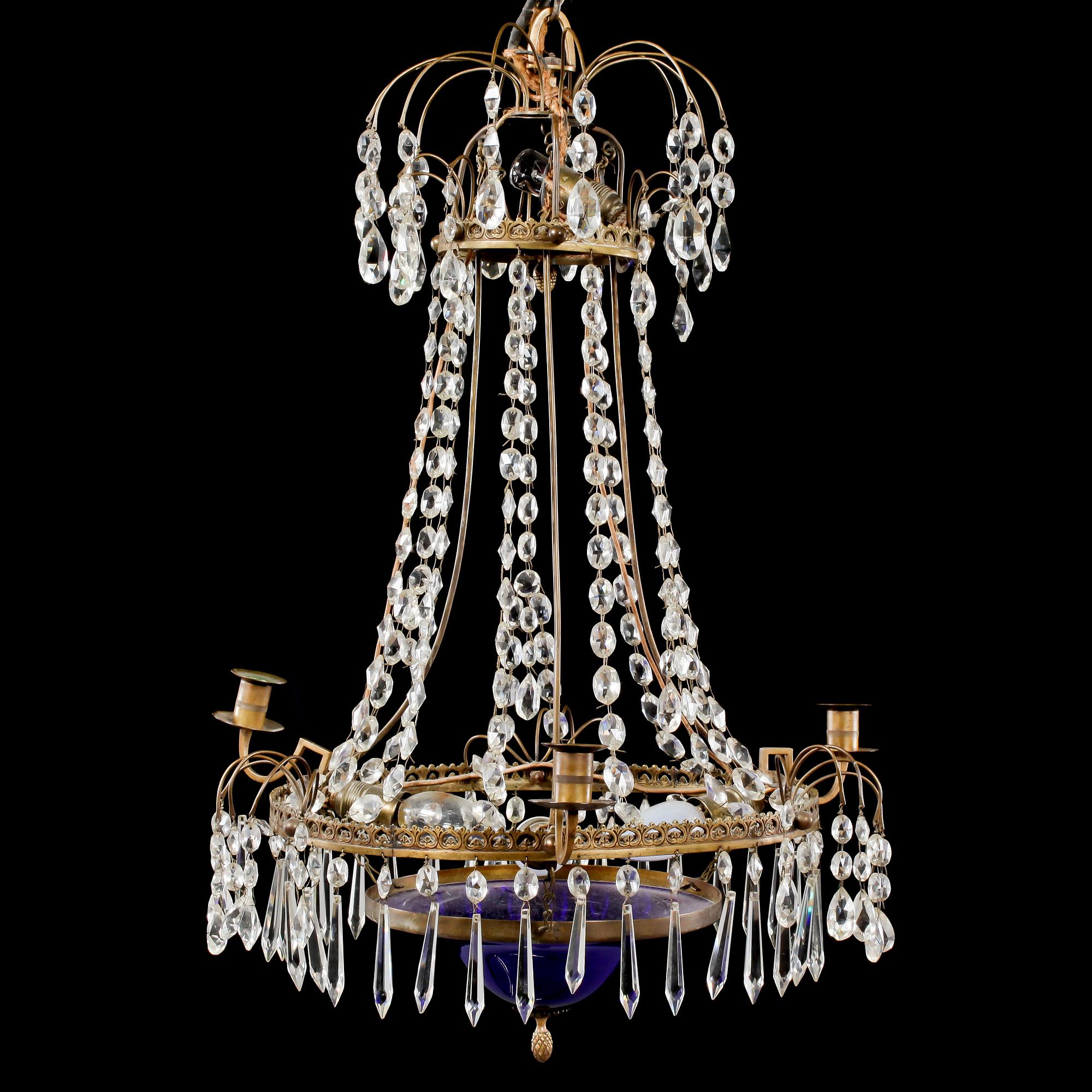 LJUSKRONA, sengustaviansk stil, höjd 55 cm, 1900-tal.