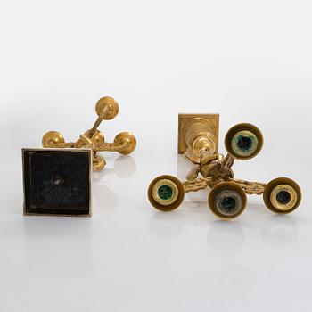 A pair of Charles X four-light candelabra, France, around 1820.
