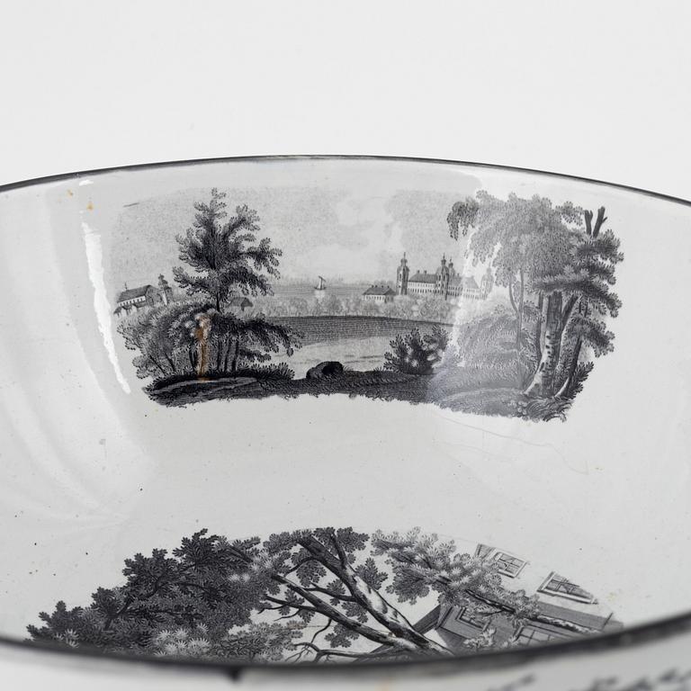 a large creamware bowl, 'Tullgarn', Rörstrand, mid-19th century.