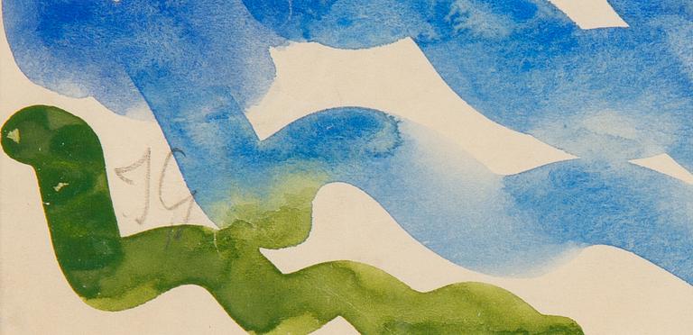 Isaac Grünewald, watercolor, signed.