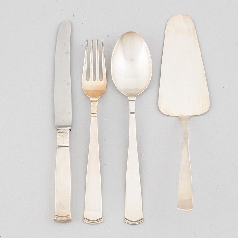 Jakob Ängman, a "Rosenholm" silver cutlery set, GAB, some Eskilstuna 1987 (37 pieces).