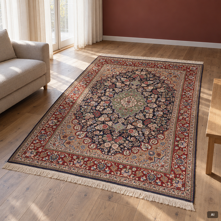 Matta, Isfahan, ca 230x140 cm.