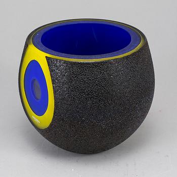 MONICA BACKSTRÖM, glass vase, Kosta Boda, signed.