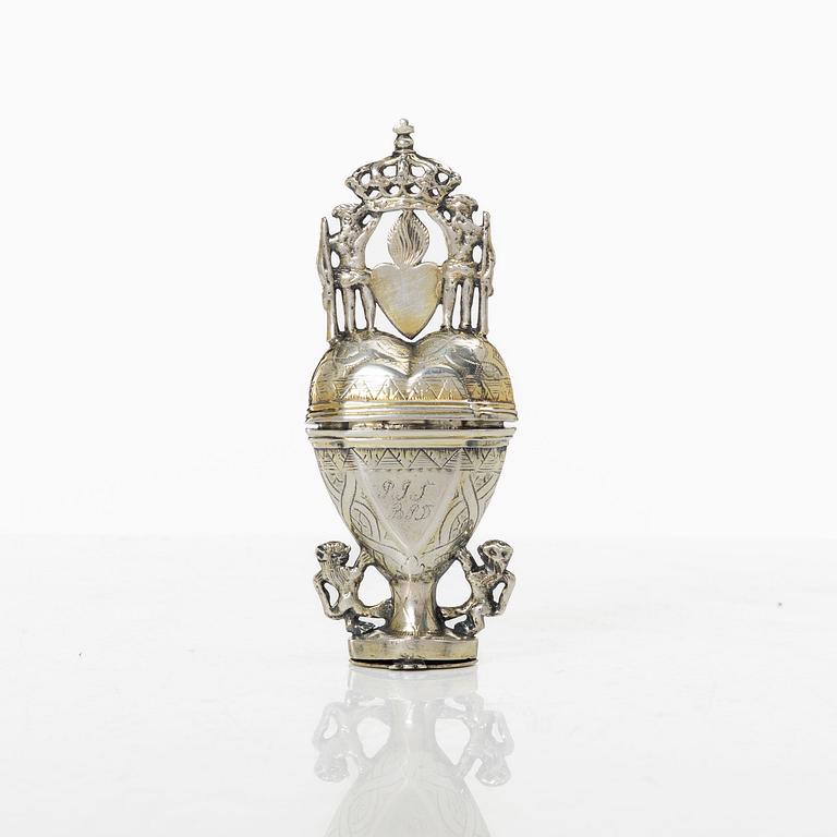 Scent box, silver, probably Denmark, dated 1803.