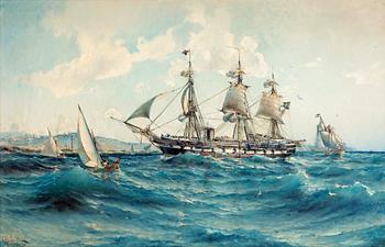 62. Herman af Sillén, Possibly HMS Vanadis in the Mediterranean off North africa.