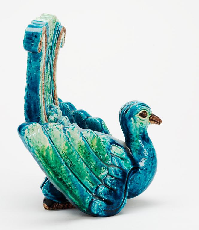 A Gunnar Nylund stoneware figure of a bird of paradise, Rörstrand.