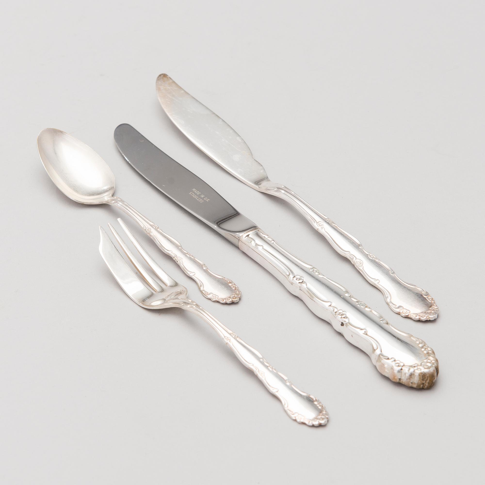 Silver Plated Cutlery Set for Twelve person, made in UK.